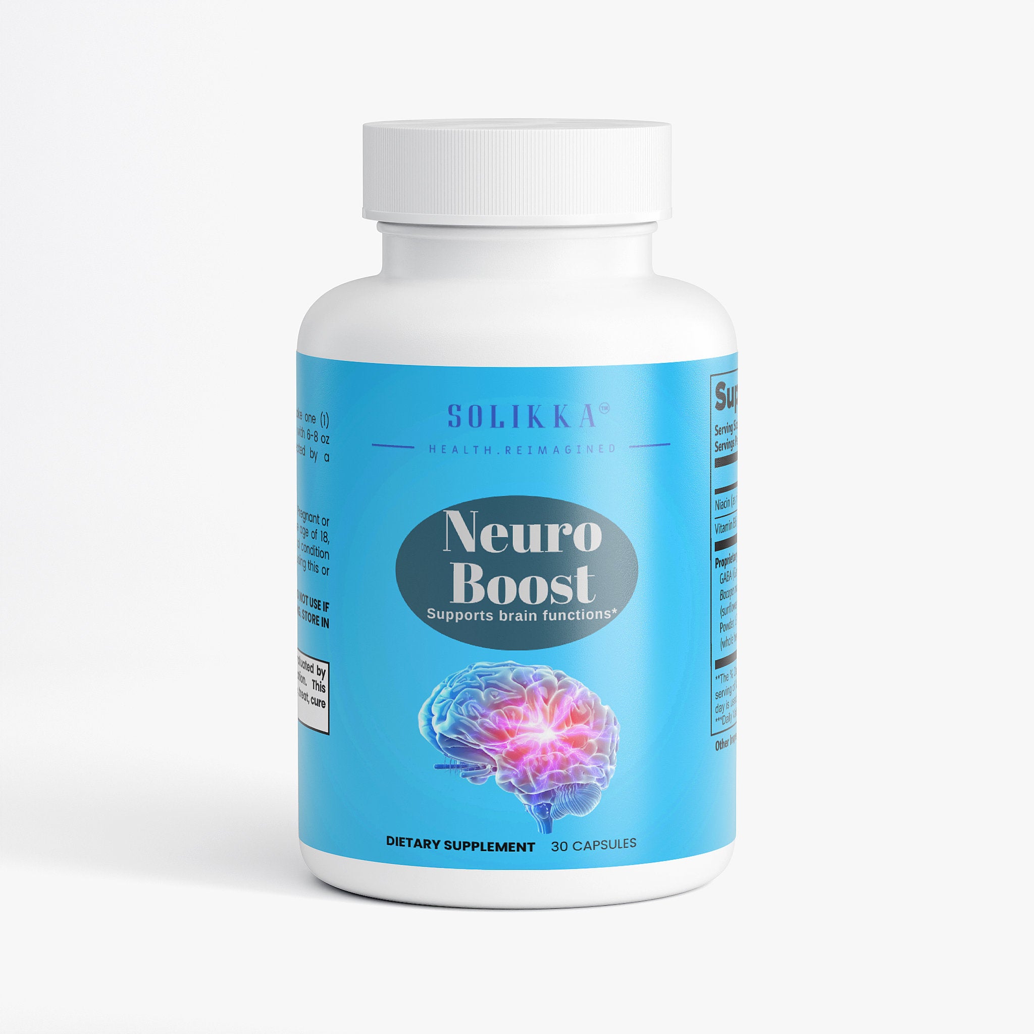 Cognitive Support Nootropic For Focus And Mental Clarity With Niacin B6 GABA L Tyrosine Bacopa Monnieri And Huperzine A