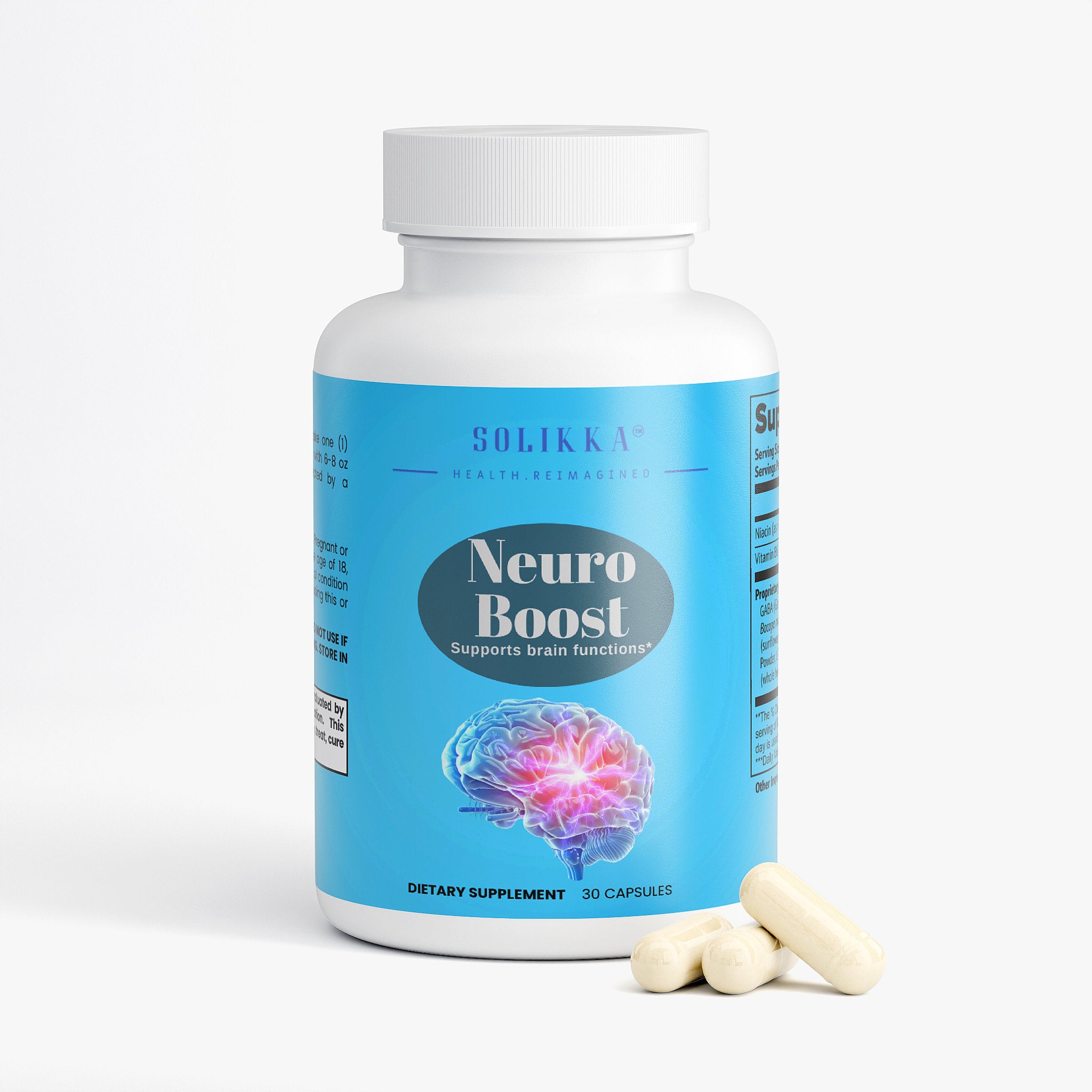 Cognitive Support Nootropic For Focus And Mental Clarity With Niacin B6 GABA L Tyrosine Bacopa Monnieri And Huperzine A