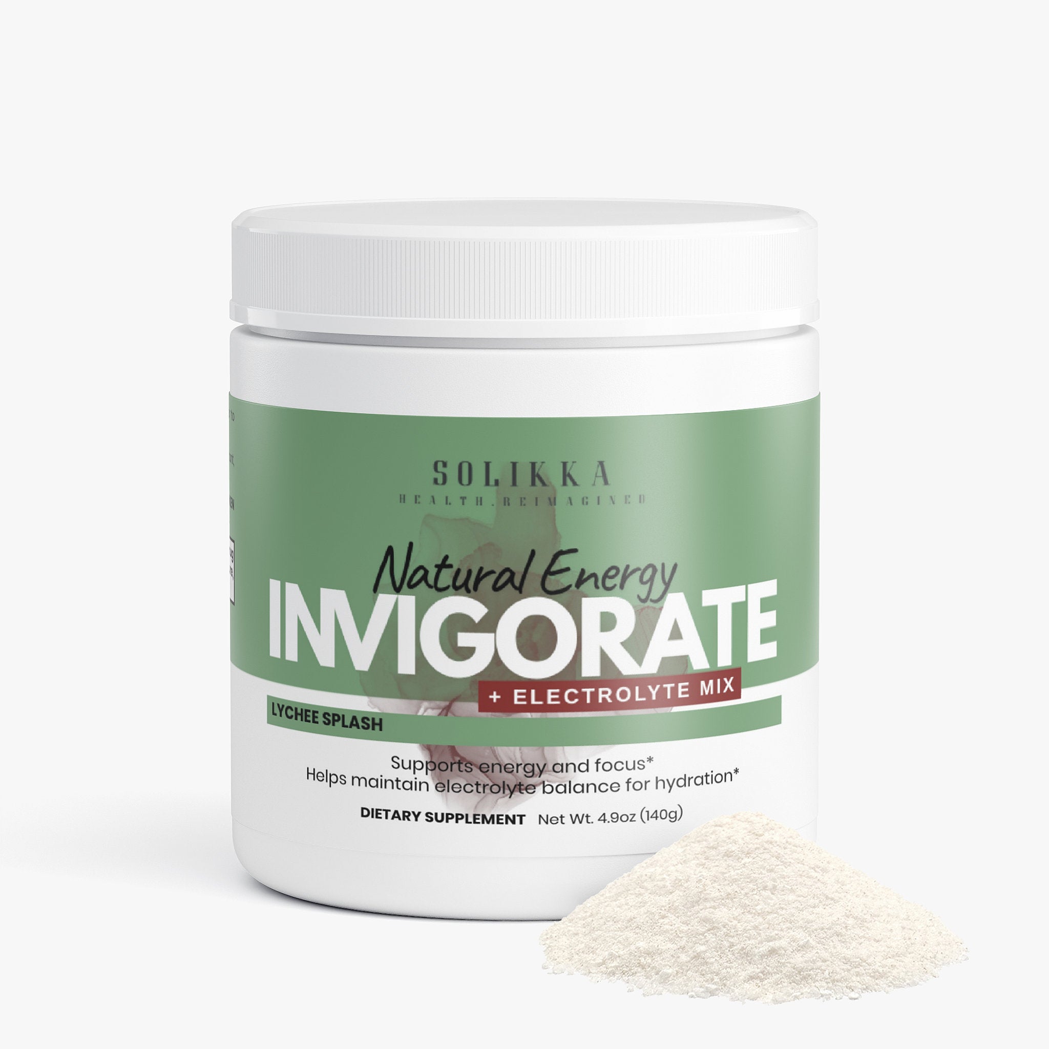 Invigorate Natural Energy + Electrolyte Mix Lychee Splash 4.9 Oz
