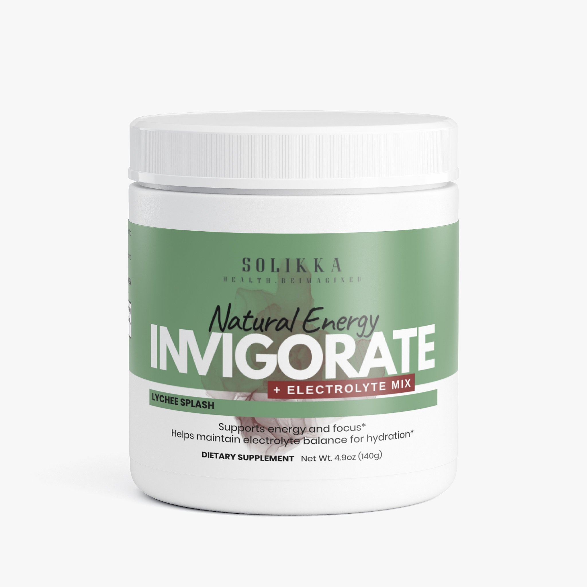 Invigorate Natural Energy + Electrolyte Mix Lychee Splash 4.9 Oz