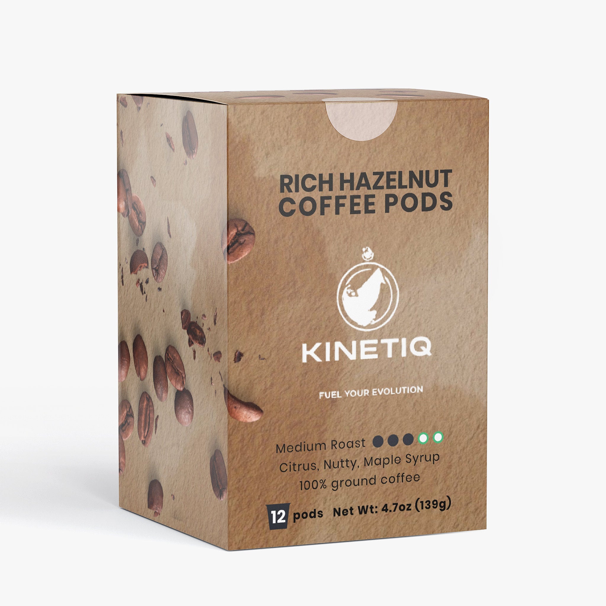 Rich Hazelnut Coffee Pods (Medium Roast) 12 Pods 4.7 Oz