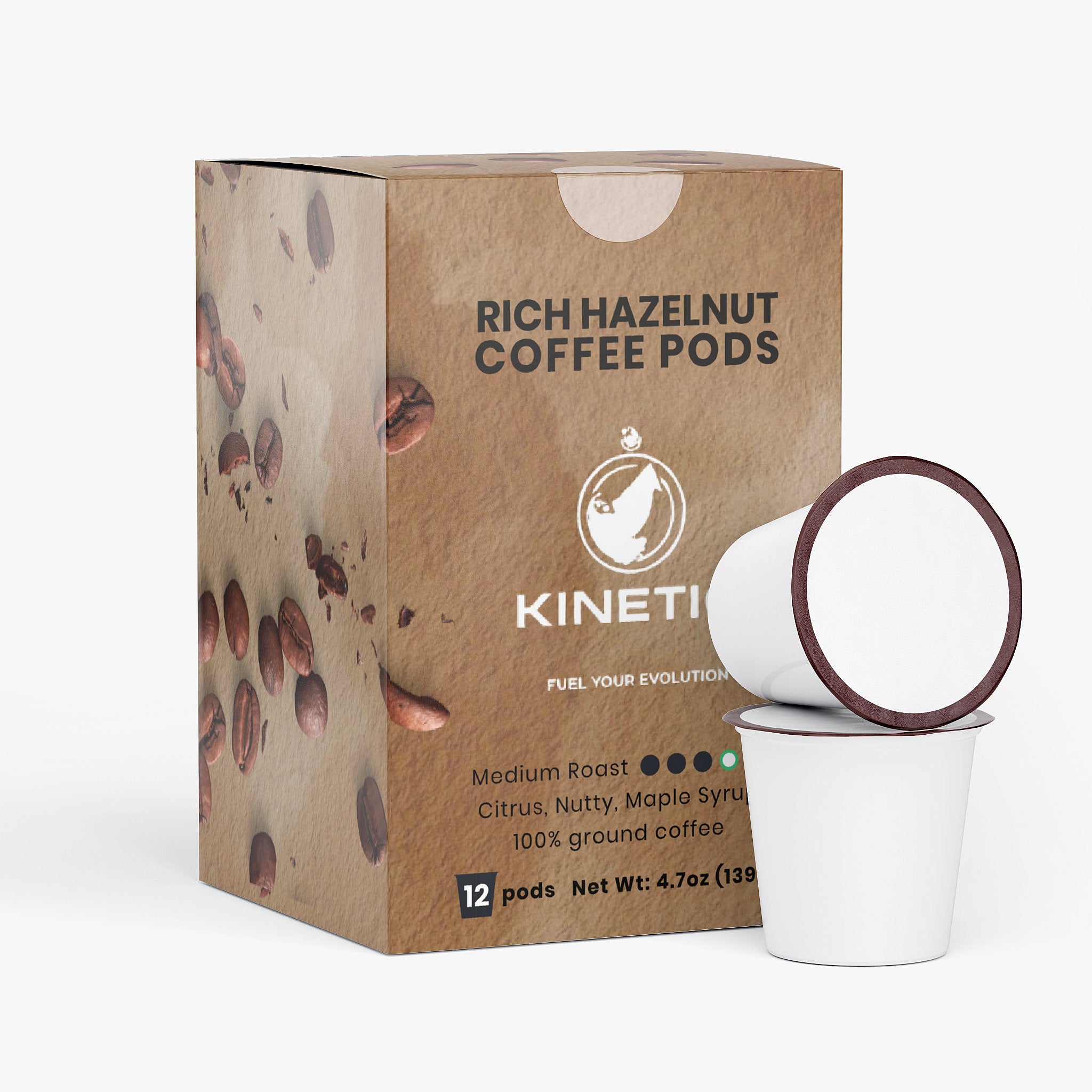 Rich Hazelnut Coffee Pods (Medium Roast) 12 Pods 4.7 Oz