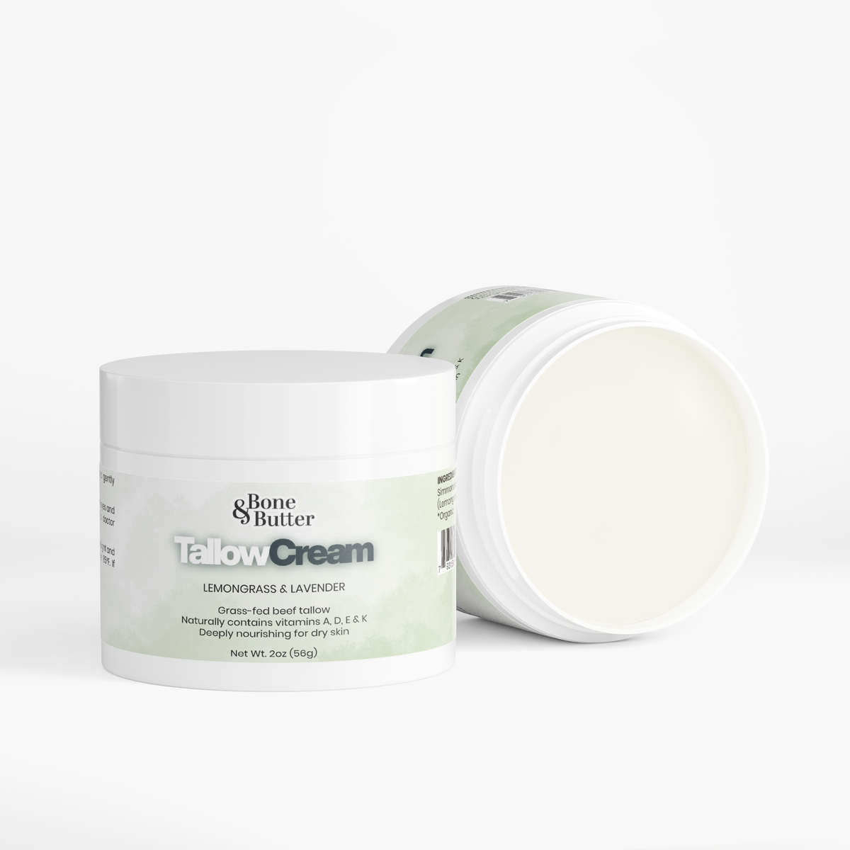 Bone & Butter Tallow Cream Lemongrass & Lavender 2 Oz