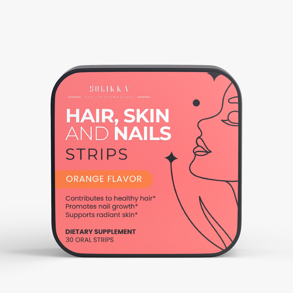 Hair, Skin & Nails Strips Orange Flavor 30 Oral Strips