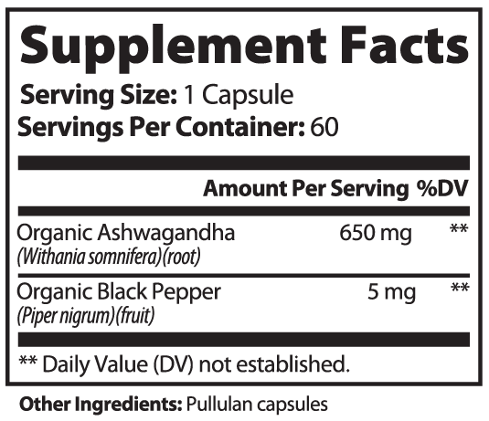 Ashwagandha with Black Pepper 60 Ct