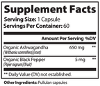 Ashwagandha with Black Pepper 60 Ct