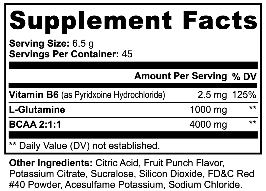 BCAA Shock Powder (Fruit Punch) 11 Oz