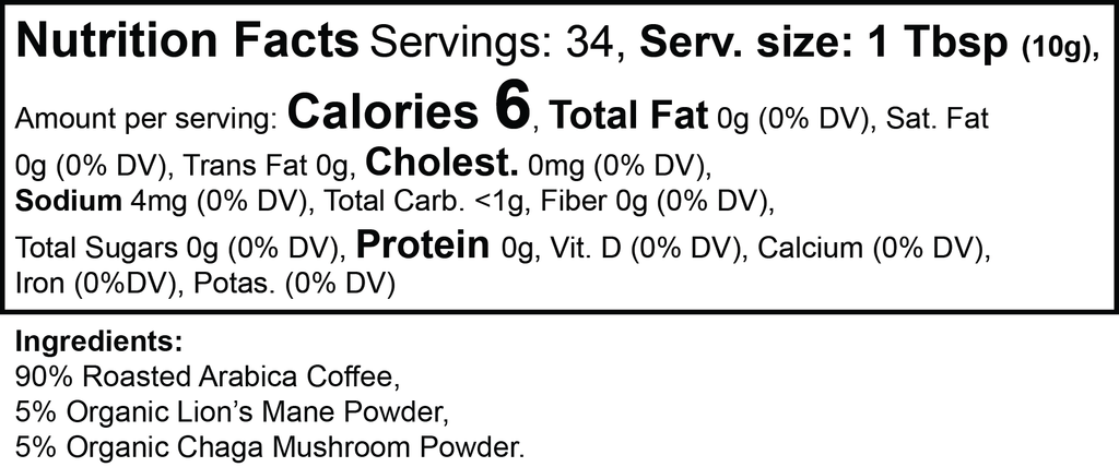 Vitality Mushroom Coffee (Medium Roast) 12 Oz