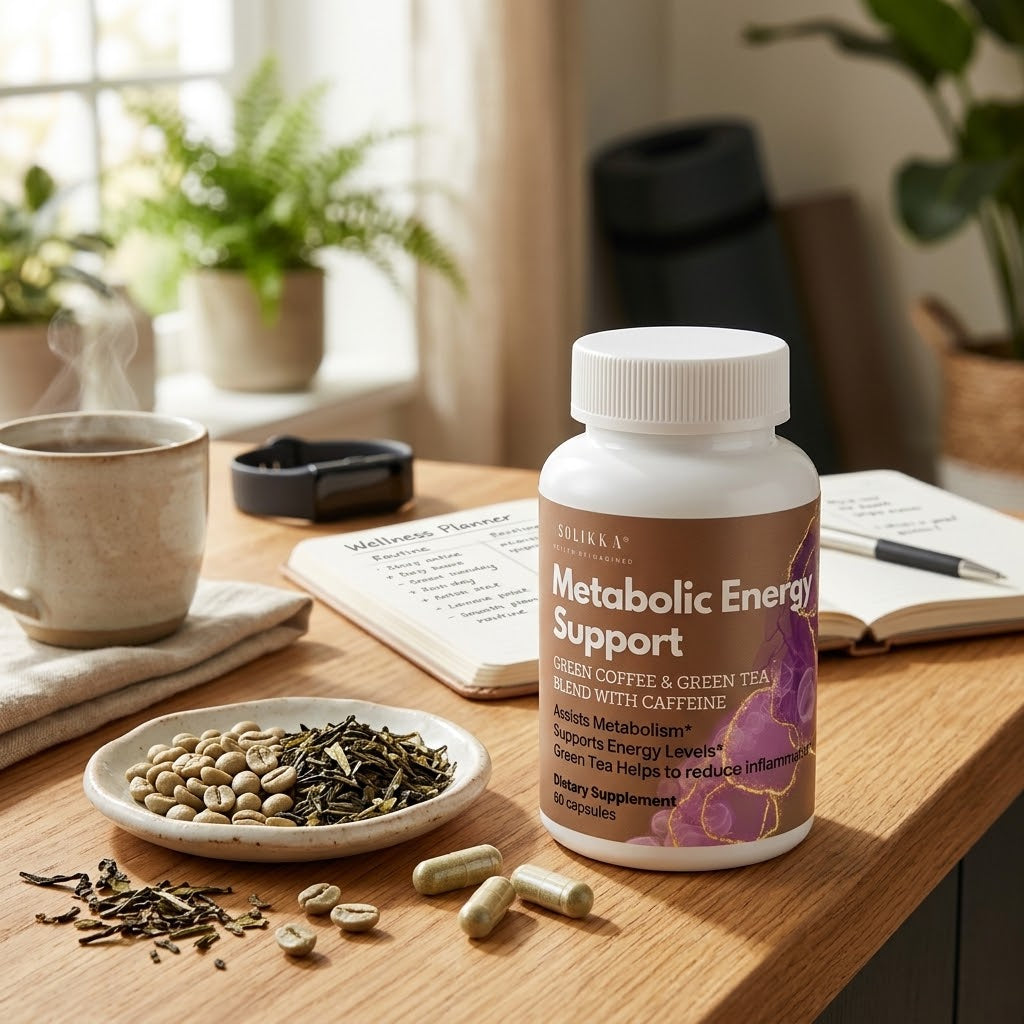 Metabolic Energy Support – Green Coffee & Green Tea Blend with Caffeine (60 Capsules)