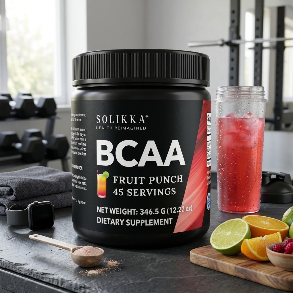 BCAA Powder – 2:1:1 Ratio with L-Glutamine, Fruit Punch (45 Servings)