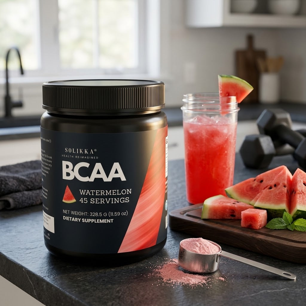 BCAA Powder – 2:1:1 Ratio with L-Glutamine, Watermelon (45 Servings)