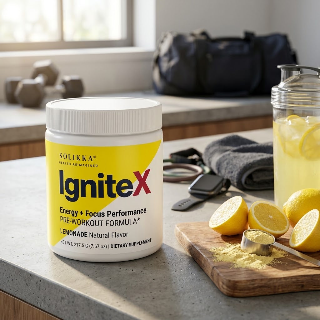 IgniteX Pre-Workout Formula – Energy + Focus Performance, Lemonade (30 Servings)