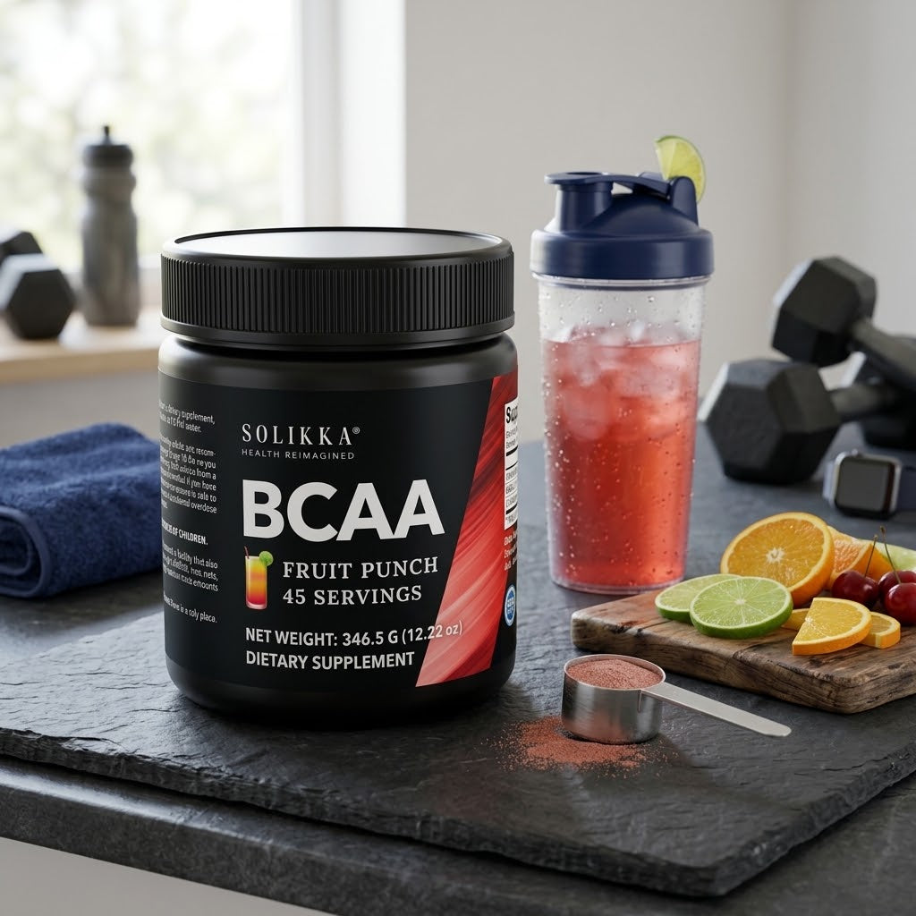BCAA Powder – 2:1:1 Ratio with L-Glutamine, Fruit Punch (45 Servings)