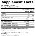 Omega-3 EPA 180mg + DHA 120mg - 100 Ct