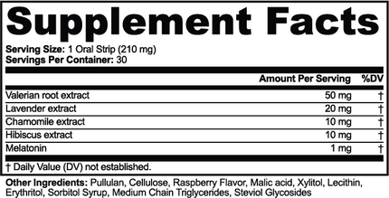 Sleep Well 30 Oral Strips (Raspberry Flavor)