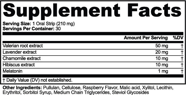 Sleep Well 30 Oral Strips (Raspberry Flavor)