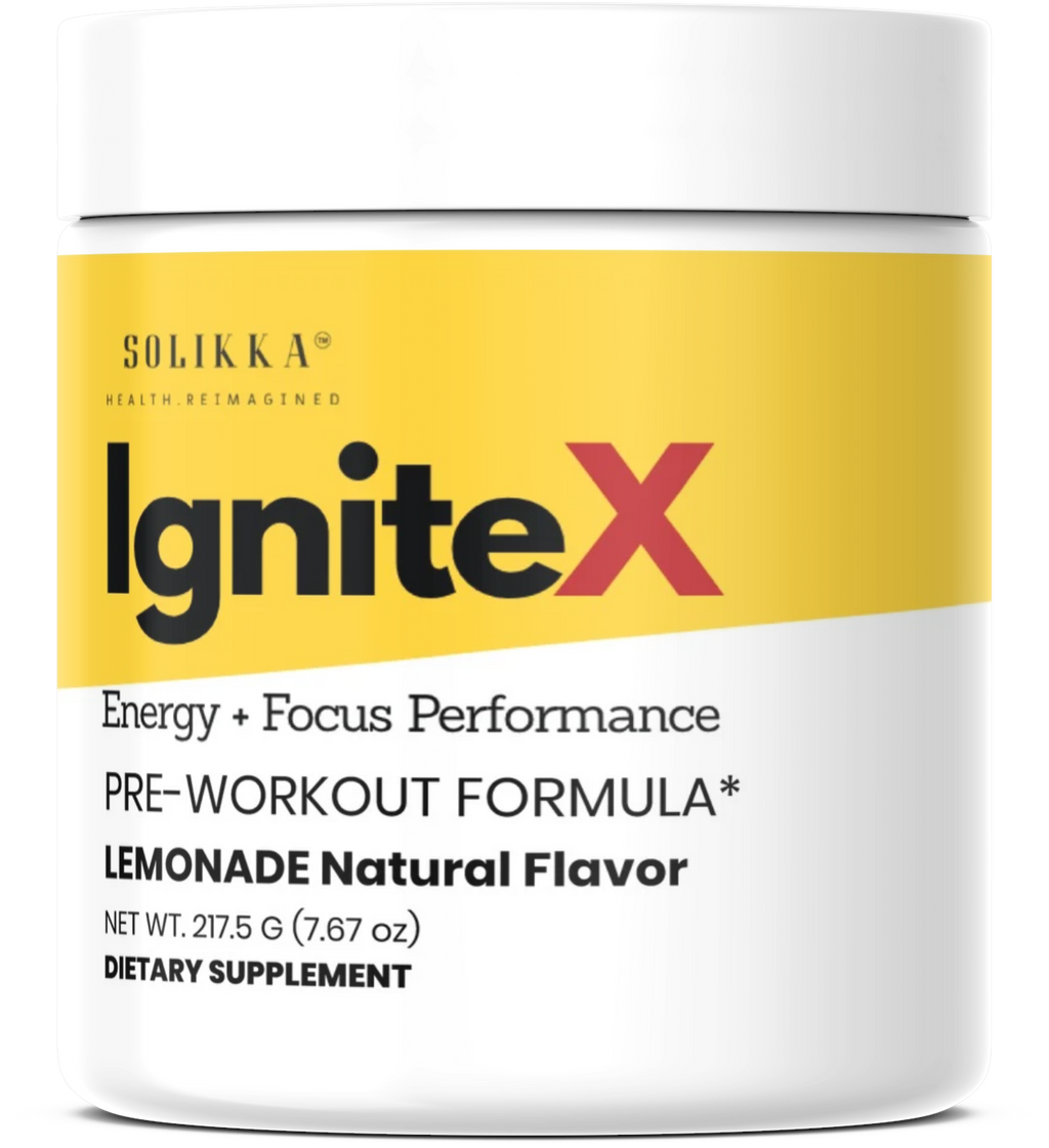 IgniteX Pre-Workout Formula – Energy + Focus Performance, Lemonade (30 Servings)