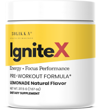 IgniteX Pre-Workout Formula – Energy + Focus Performance, Lemonade (30 Servings)