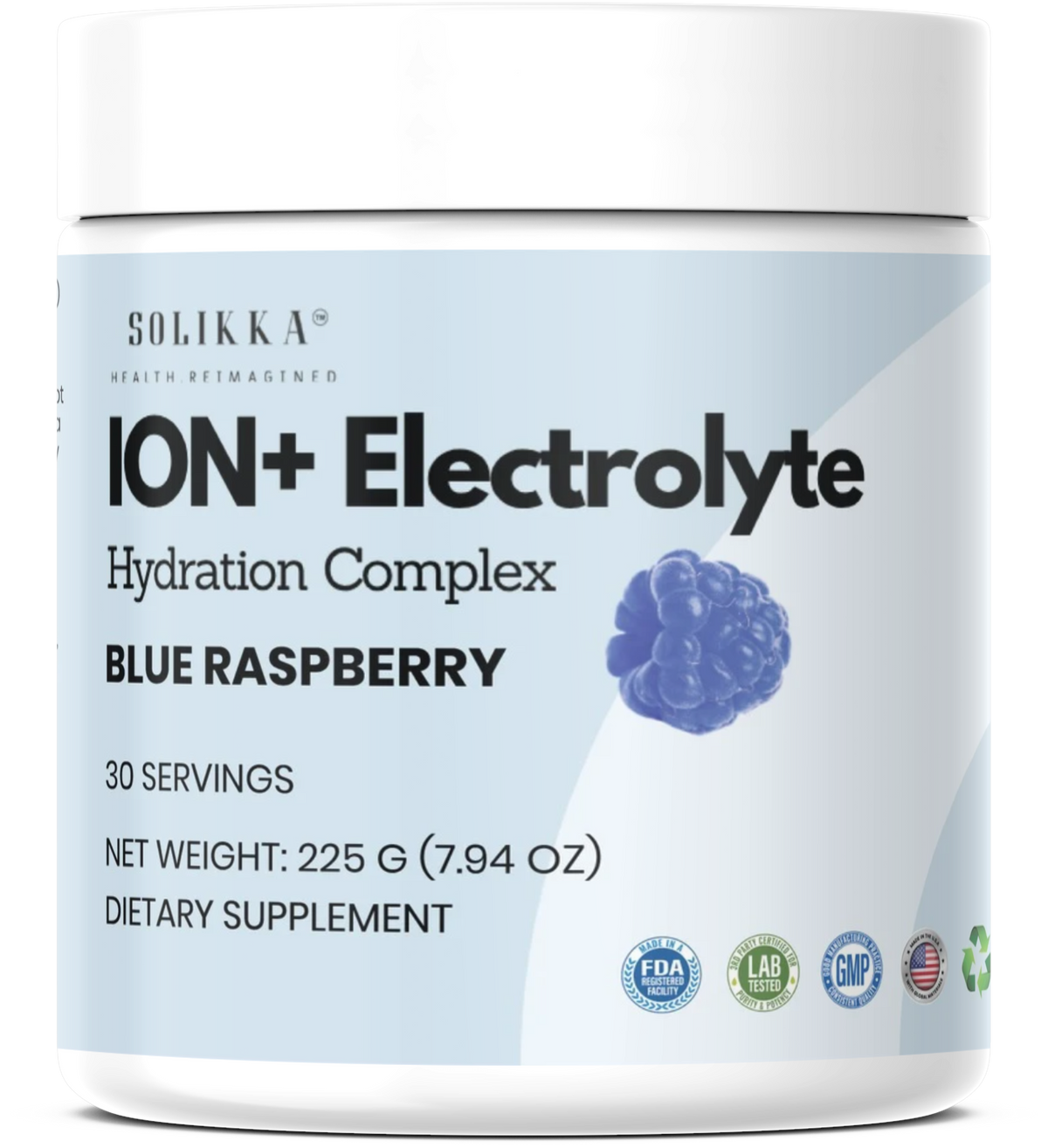 ION+ Electrolyte Hydration Complex – Blue Raspberry (30 Servings)