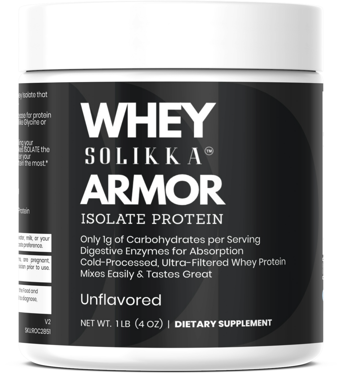 Whey Armor Isolate Protein Powder – 100% Whey Isolate, Unflavored (1 lb / 16 Servings)