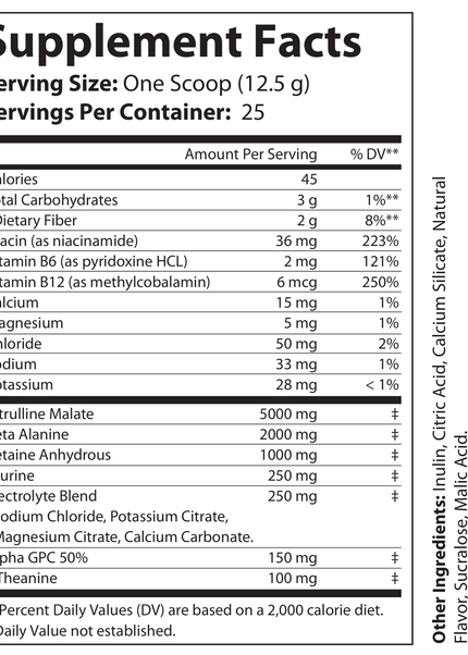 Non-Stim Pump Pre-Workout: Pineapple 312.5g w/ Natural Flavor