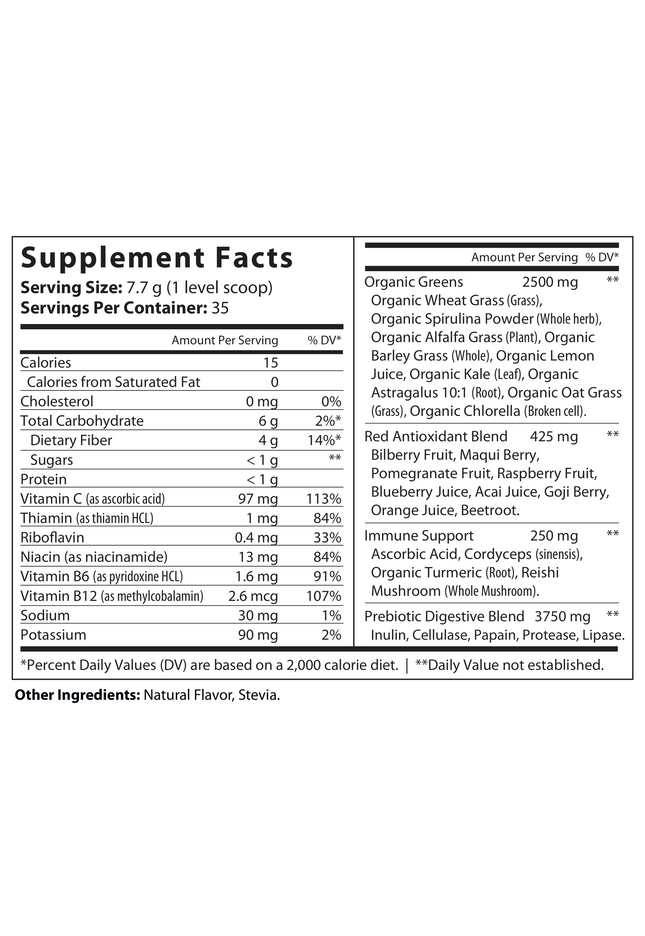 All-In/One Greens & Red SuperFood + Immune 270g Mixed Berry w/Natural Flavor