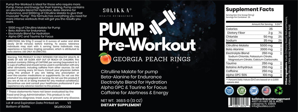 Pump Pre-Workout Georgia Peach Rings 312g