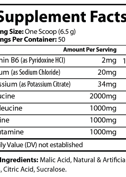 BCAA Lemon Lime 325g –with Glutamine 50 servings