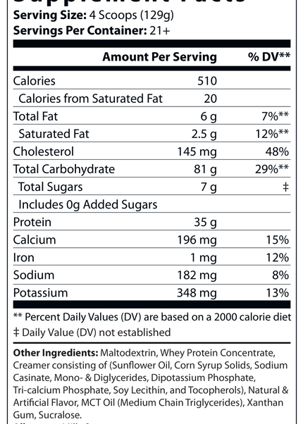 6lb Bulk Up! Mass Gainer Vanilla Milkshake w/Low Sugar