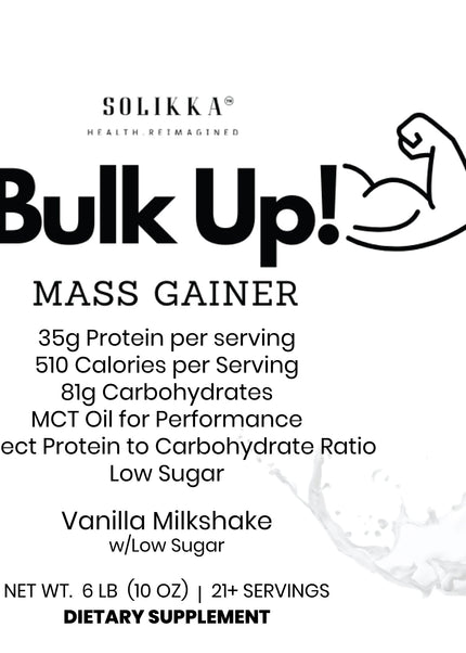 6lb Bulk Up! Mass Gainer Vanilla Milkshake w/Low Sugar