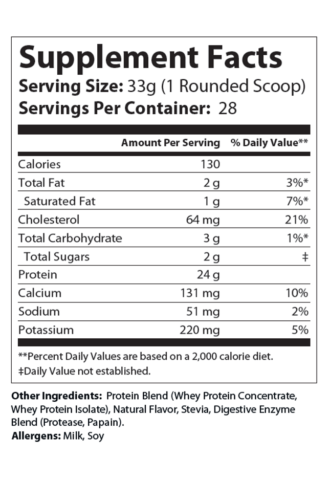 2lb Whey Armor Natural Protein Vanilla w/Stevia & Natural Flavor Non-GMO