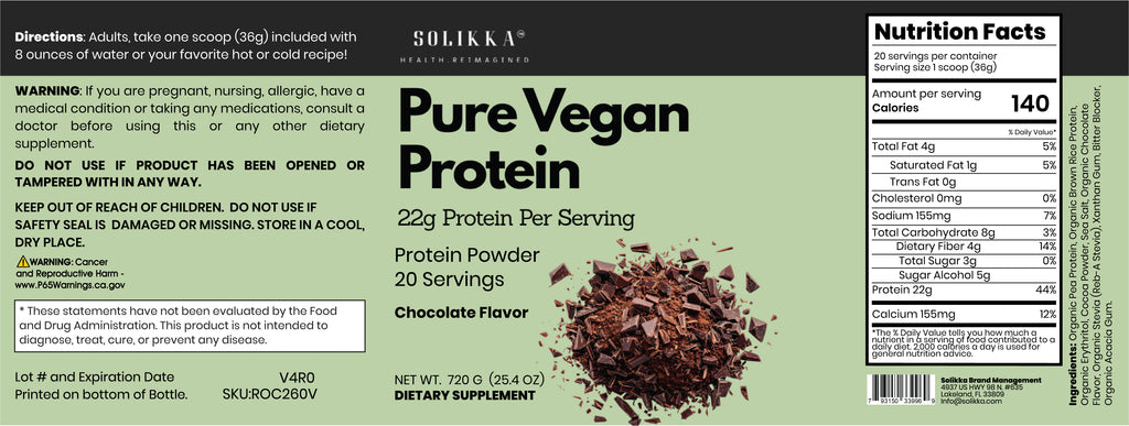 Pure Vegan Protein – Chocolate Flavor (720g)