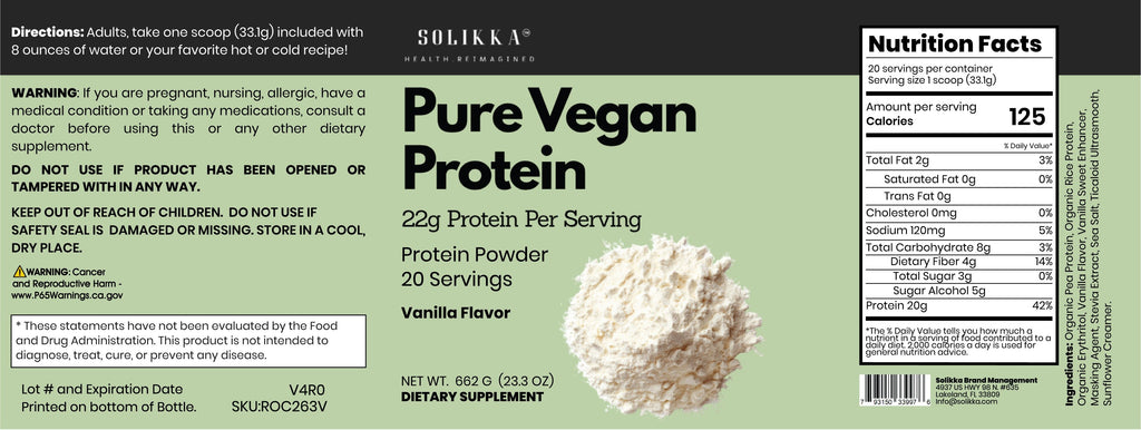 Pure Vegan Protein – Vanilla Flavor (662g)