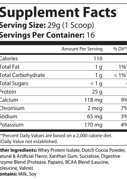 1lb 100% Whey Armor Isolate Protein Chocolate