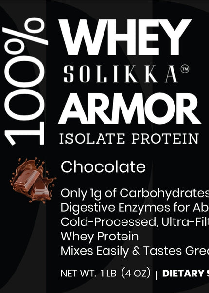 1lb 100% Whey Armor Isolate Protein Chocolate