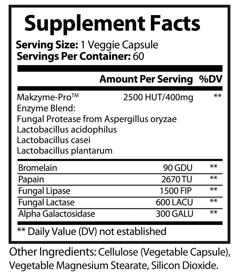 Digestive Enzyme Support – Advanced Multi-Enzyme Formula (60 Capsules)