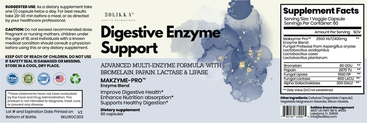 Digestive Enzyme Support – Advanced Multi-Enzyme Formula (60 Capsules)