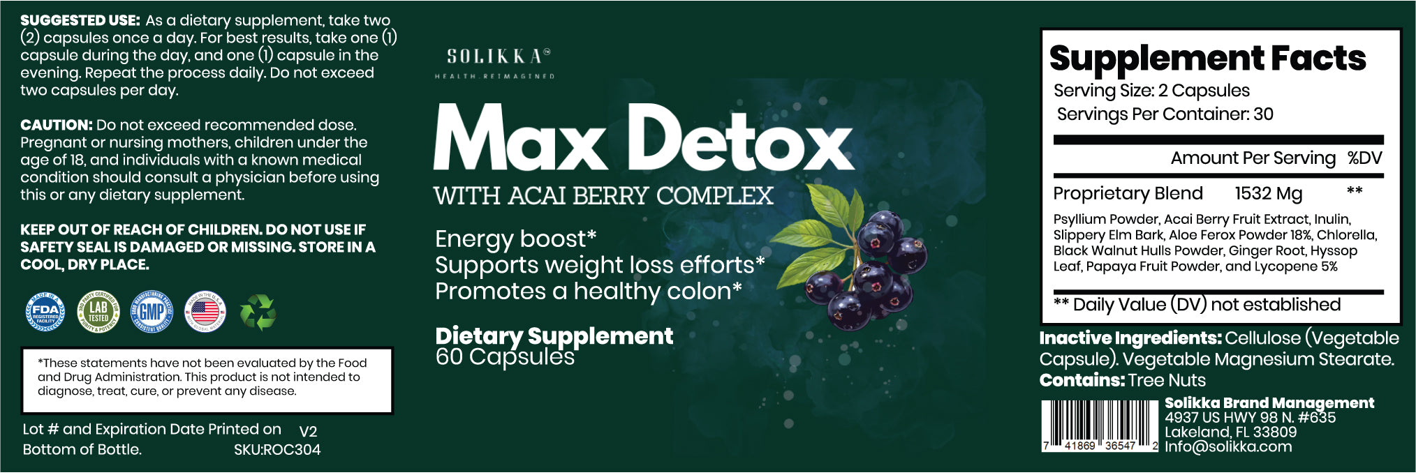 Max Detox W/Acai Berry