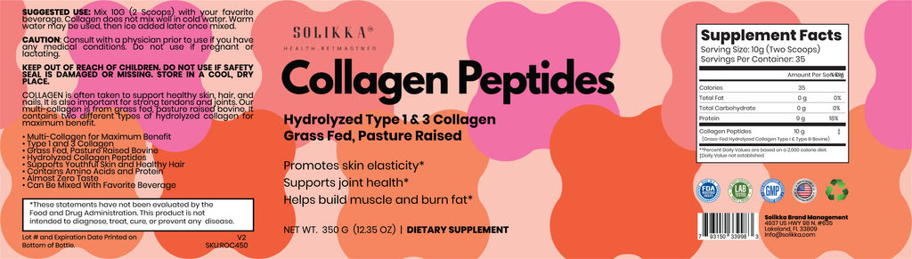 Collagen Peptides – Hydrolyzed Type 1 & 3 Collagen Powder (350g / 12.35 oz)