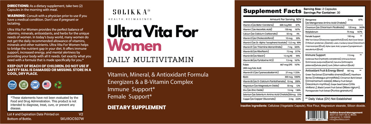 Ultra Vita For Women 60 Caps