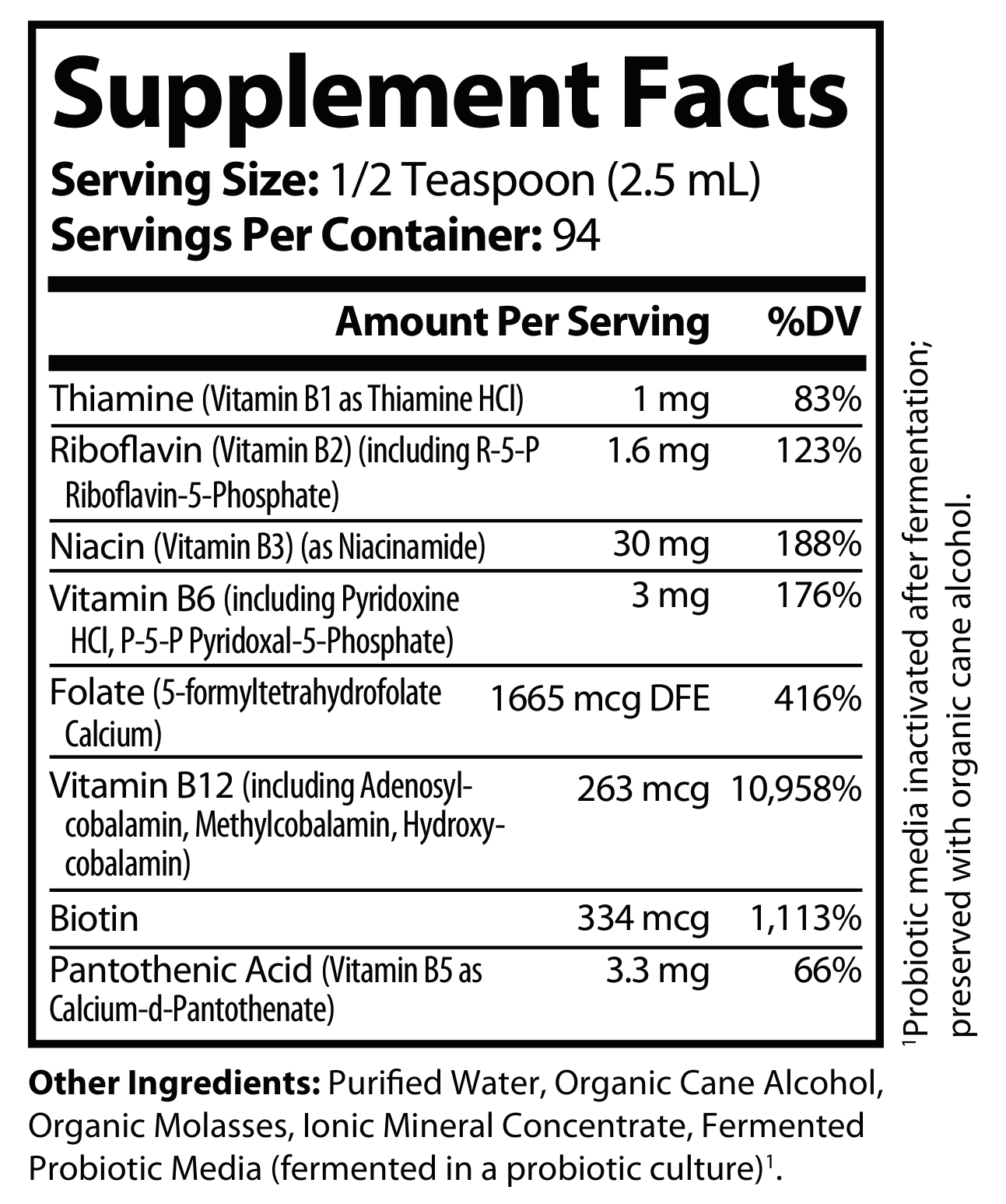 Fermented Vitamin B Complex 8 Fl. Oz