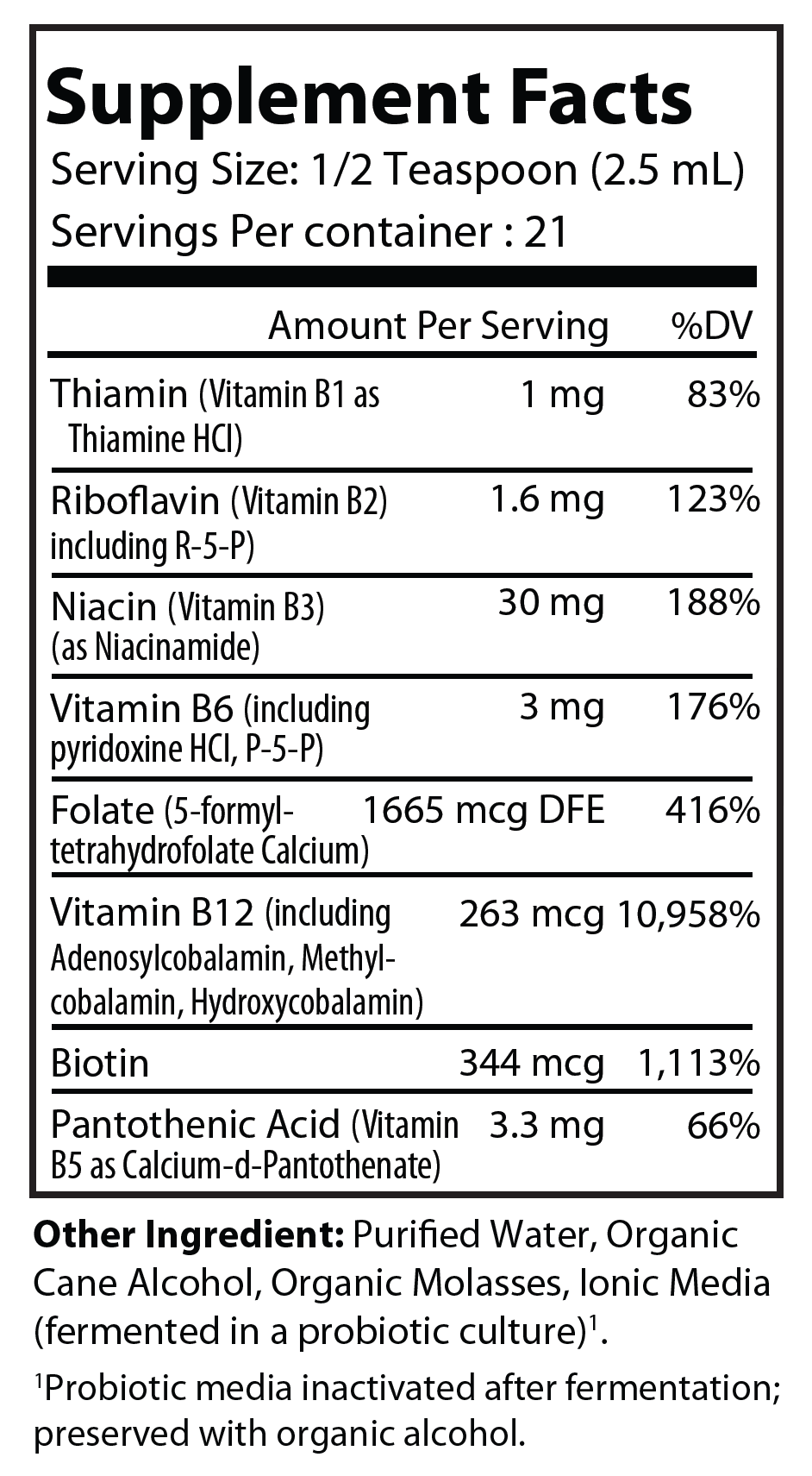 Fermented Vitamin B Complex 2 fl oz