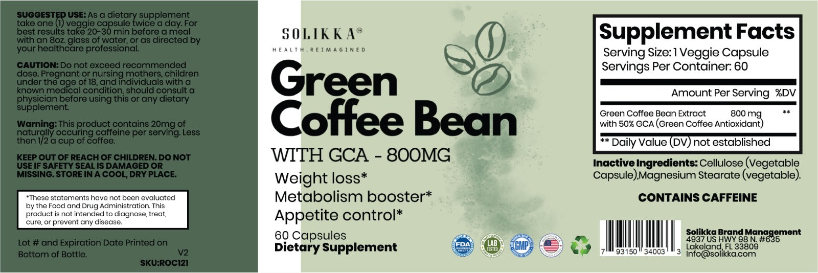 Green Coffee Bean w/GCA - 800mg