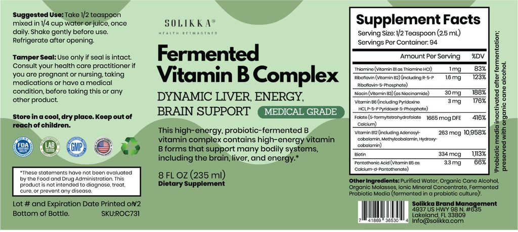 Fermented Vitamin B Complex 8 Fl. Oz. Medical Grade