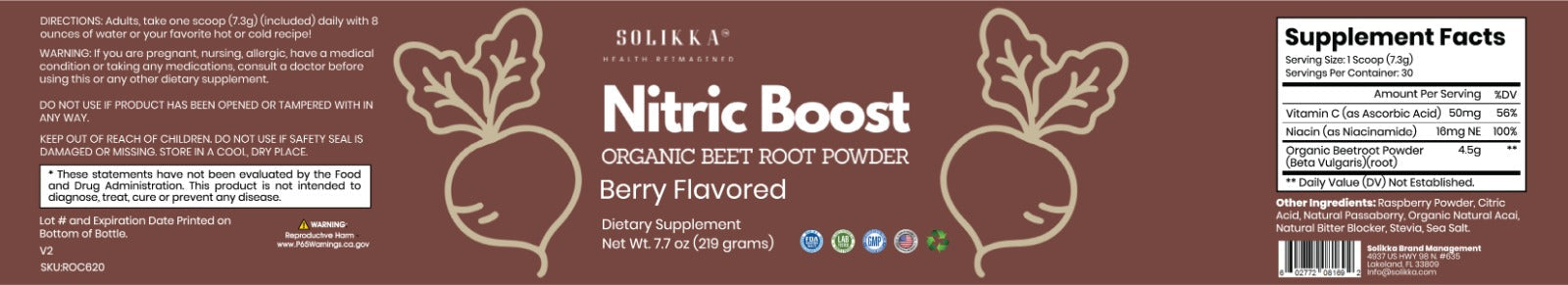 Nitric Oxide Boost w/Organic BeetRoot Powder
