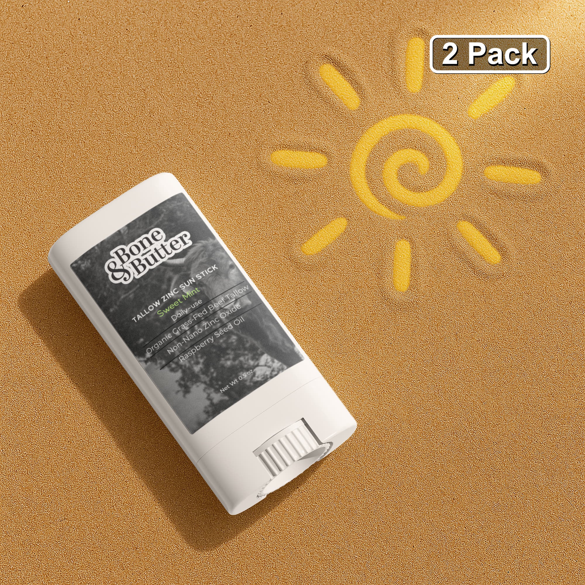2 Pack Tallow Zinc Sun Stick