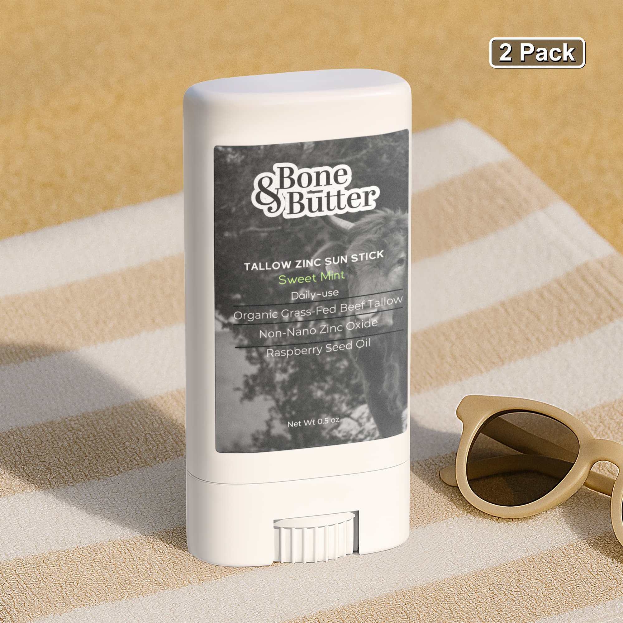 2 Pack Tallow Zinc Sun Stick