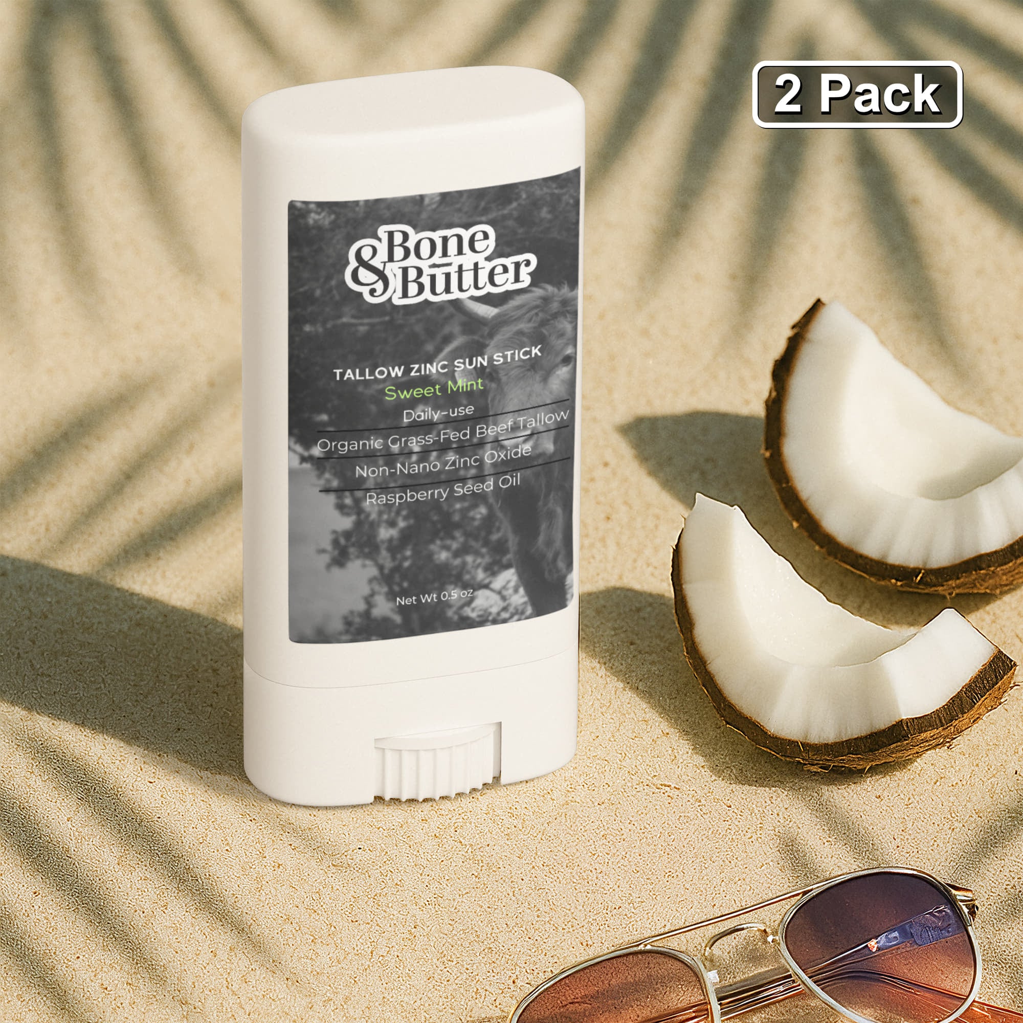 2 Pack Tallow Zinc Sun Stick
