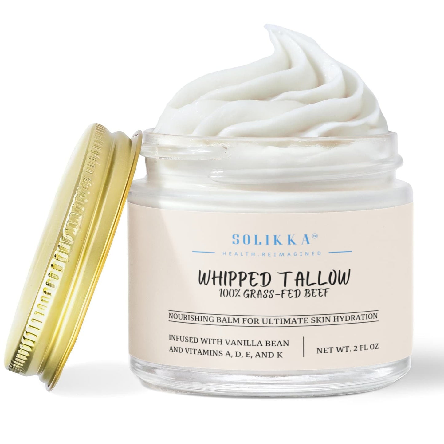 Whipped Grass-Fed Tallow Balm with Vanilla Bean