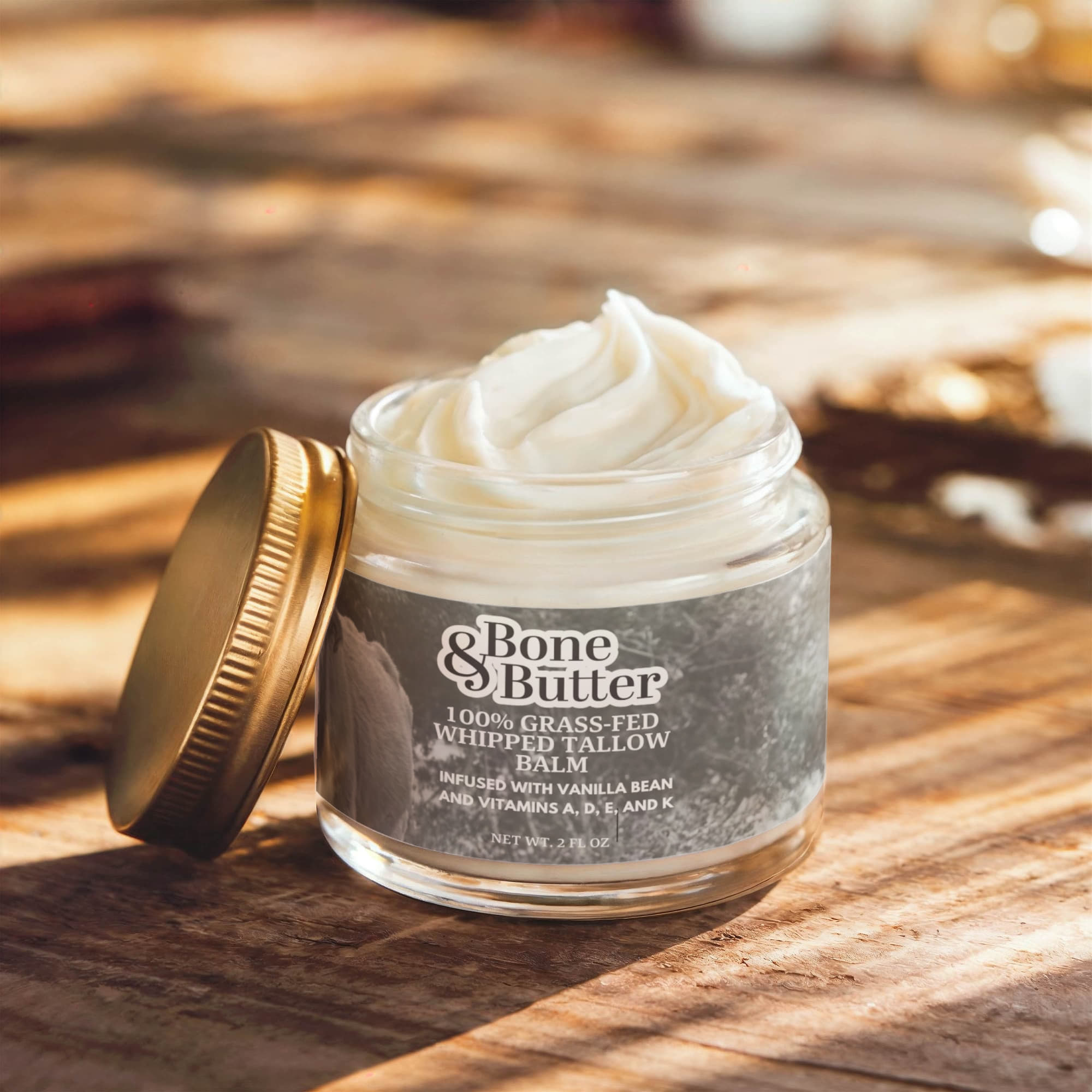 Bone & Butter Whipped Grass-Fed Tallow Balm with Vanilla Bean